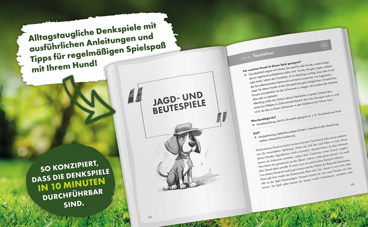10 Minuten Intelligenz- und Denkspiele für Hunde – 111 abwechslungsreiche Übungen für die geistige und körperliche Fitness deines Hundes (Hundespiele und Hundeerziehung, Band 1)