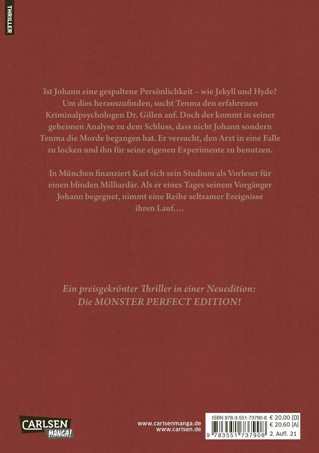 Monster Perfect Edition 3: Preisgekrönte Manga-Thriller-Serie ab 14 Jahren, in der ein Chirurg einen Serienkiller rettet und selbst zur Zielscheibe wird