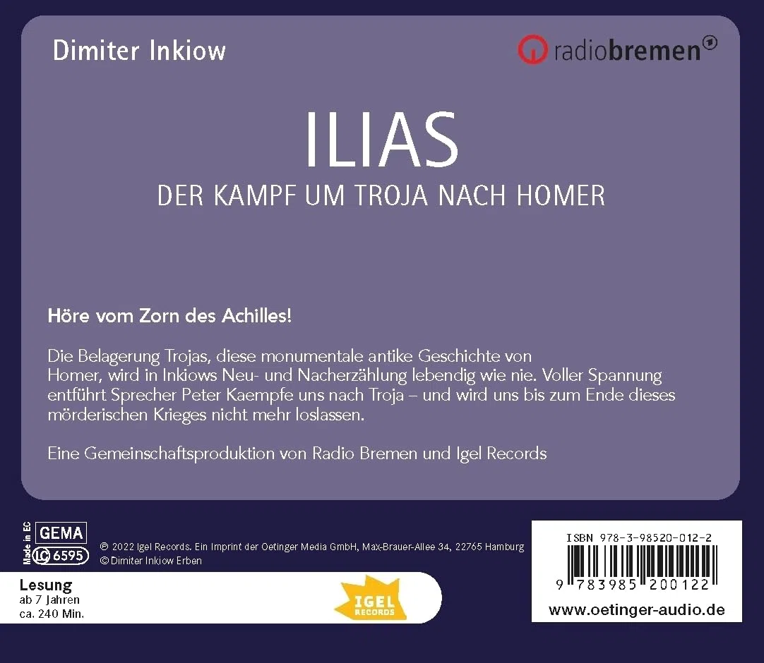 Ilias: Der Kampf um Troja nach Homer (Griechische Mythologie für Kinder)