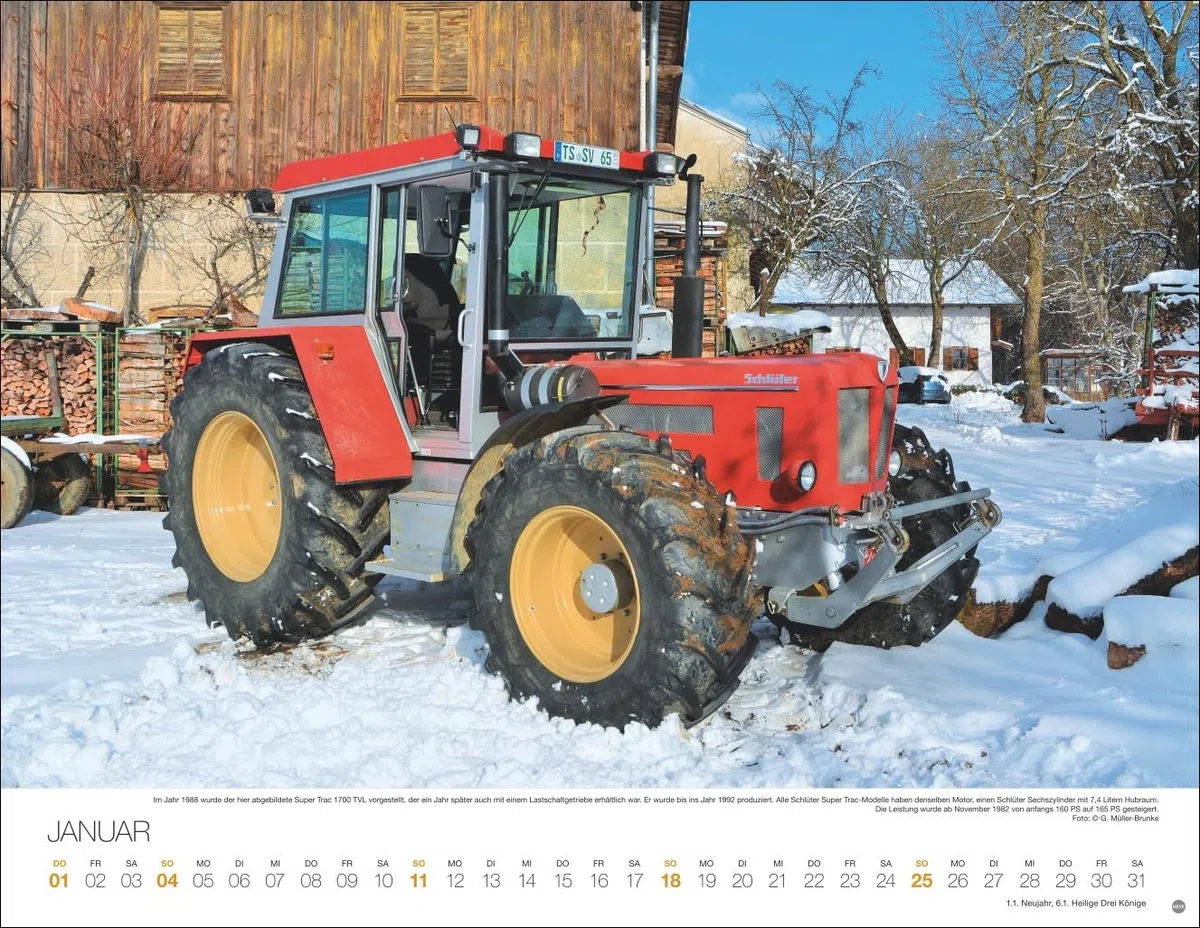 Starke Traktoren Posterkalender 2026: Exklusiver Wandkalender mit 12 beeindruckenden Treckern. Hochwertiger Foto-Kalender 2026. Von Lanz über Porsche bis John Deere. 44 x 34 cm.