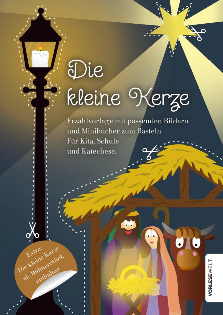 Die kleine Kerze: Erzählvorlage mit passenden Bildern und Minibücher zum Basteln. Für Kita, Schule und Katechese