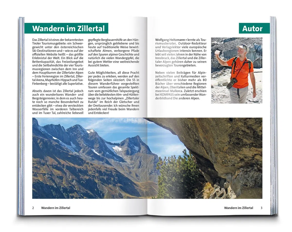 KOMPASS Wanderführer Zillertal, 55 Touren mit Extra-Tourenkarte: mit Touren und GPS-Daten in der KOMPASS-App