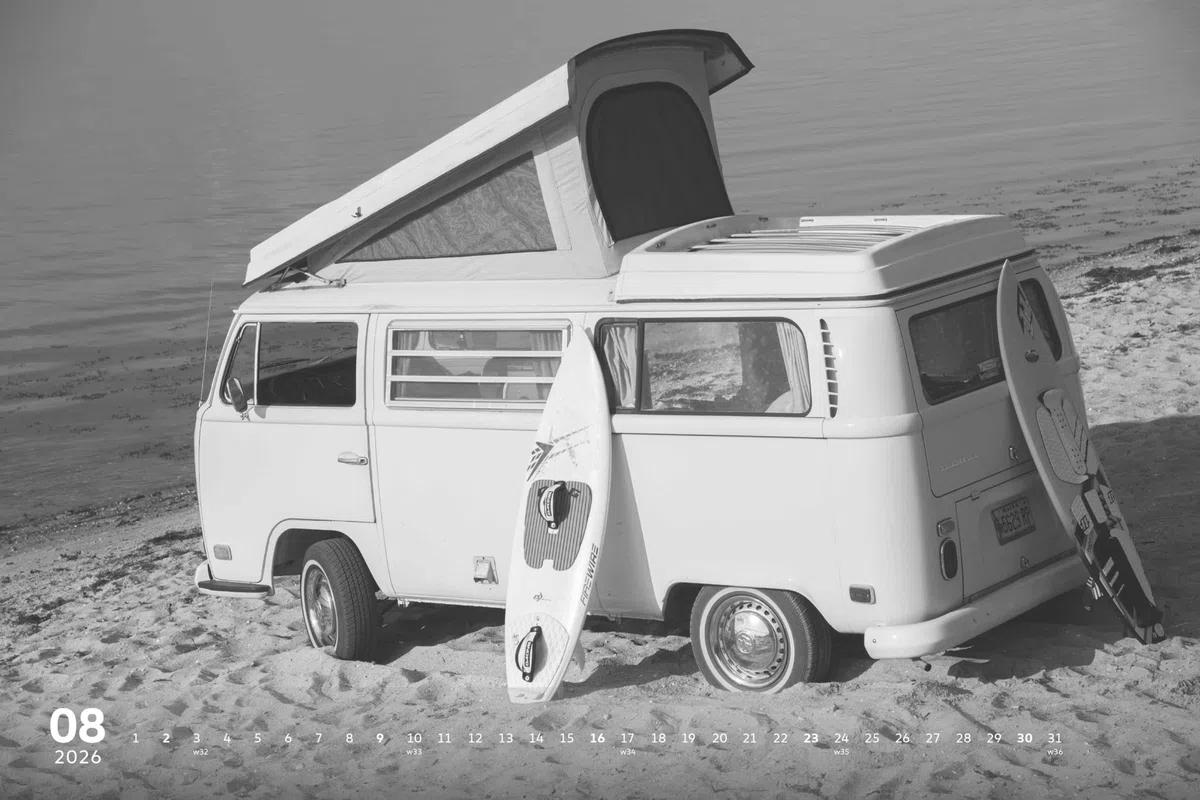 arti - VW Classic Kalender 2026 - im Format 49,5 x 33 - Bilder der Volkswagen Klassiker, VW Käfer, Bulli, Golf GTI