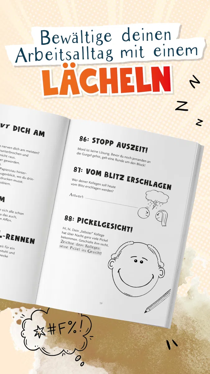 365 Wege, deine Kollegen nicht umzubringen: das lustige Mitmachbuch zum Stressabbau mit Witzen, Rätseln und kreativen Aufgaben fürs Büro | ideales Geschenk für Kolleg*innen