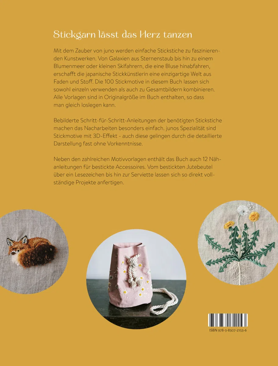 Kunstvoll sticken: Besondere Motive inspiriert von Pflanzen, Tieren und Geschichten. Stickbilder & Motive für 3D-Stickerei. Stickvorlagen für Tiere, Sterne, Pflanzen, Schneeflocken & Co. im 3D-Look.