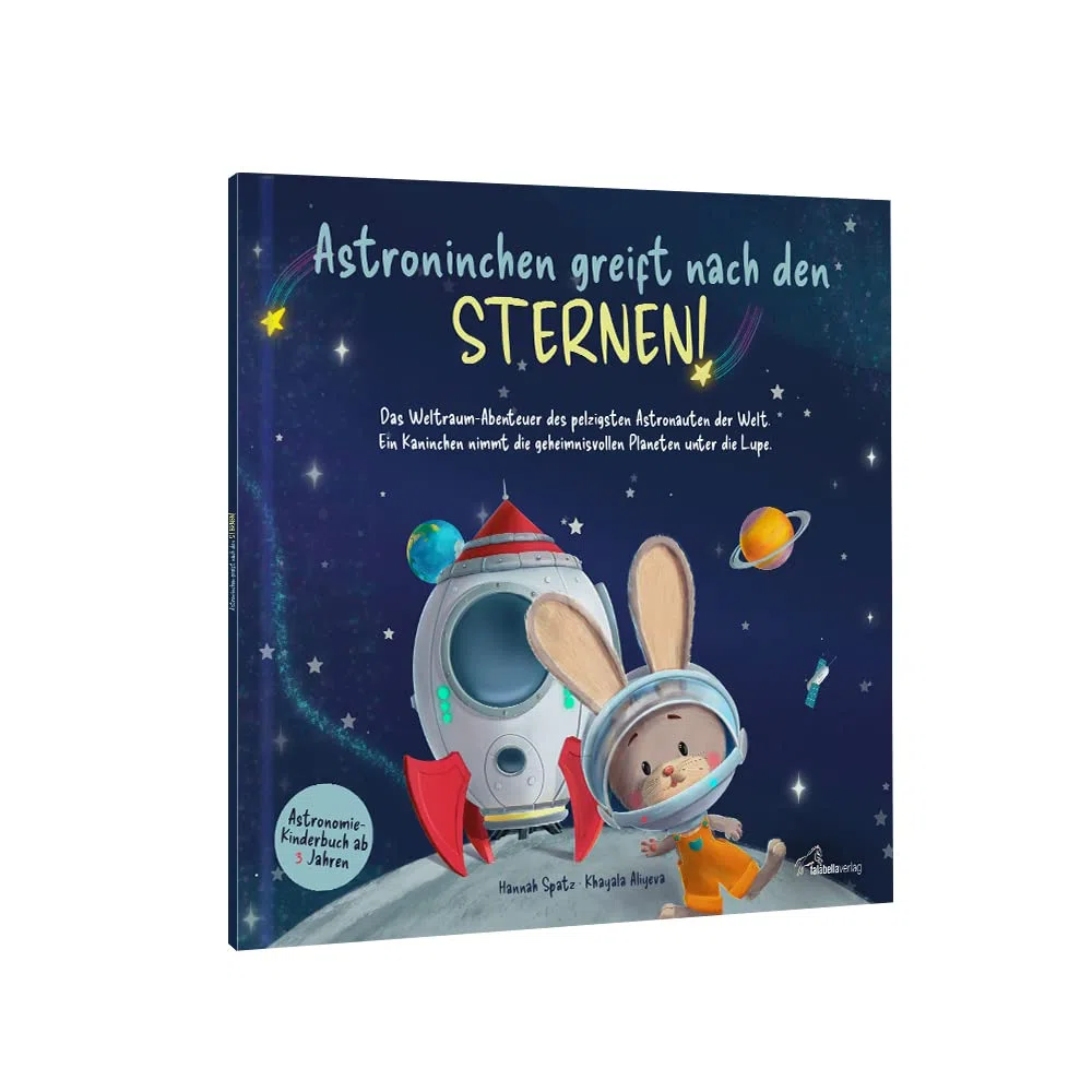 Astroninchen greift nach den Sternen! Das Weltraum-Abenteuer des pelzigsten Astronauten der Welt. Ein Kaninchen nimmt die geheimnisvollen Planeten unter die Lupe. Astronomie-Kinderbuch ab 3 Jahren.