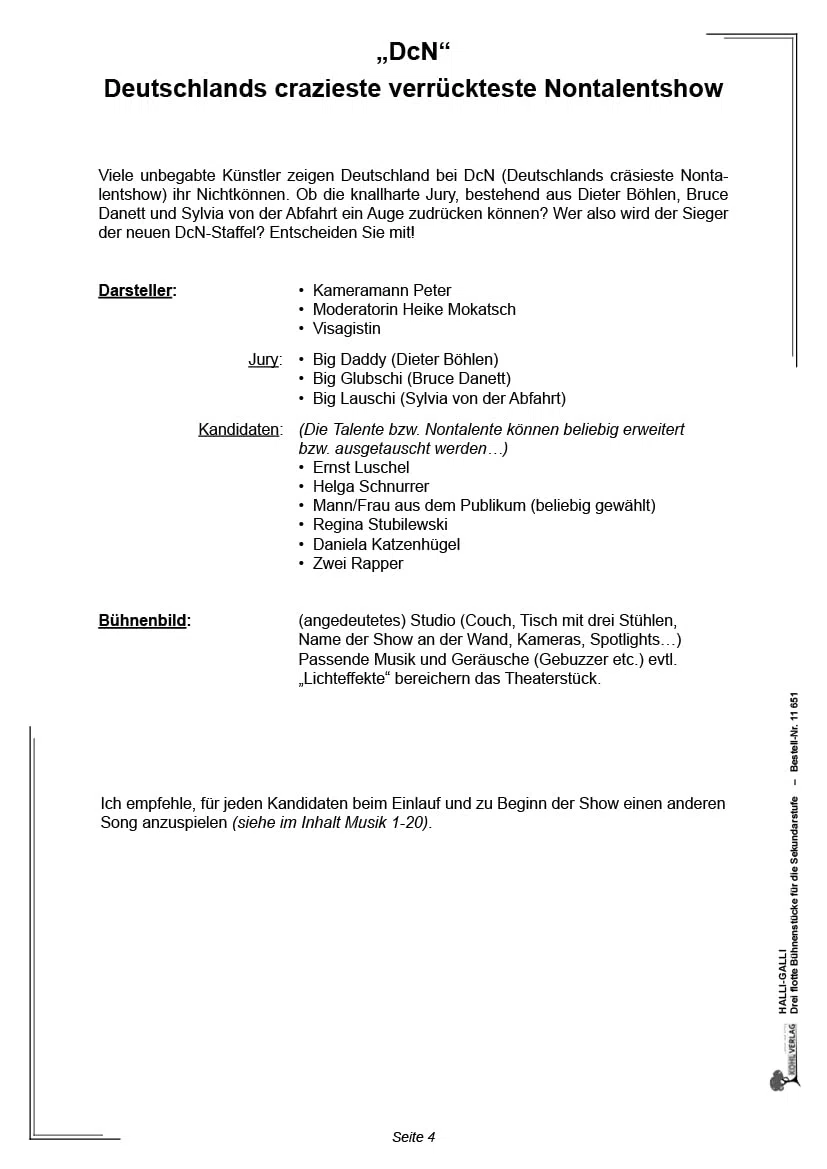 Halli-Galli Theaterstücke Sekundarstufe Klasse 5 6 7 8 Theater-AG Jugendtheater | 3 Bühnenstücke Nontalentshow Vampir Krimi Komödie Sozialtheater 64 ... flotte Bühnenstücke für die Sekundarstufe