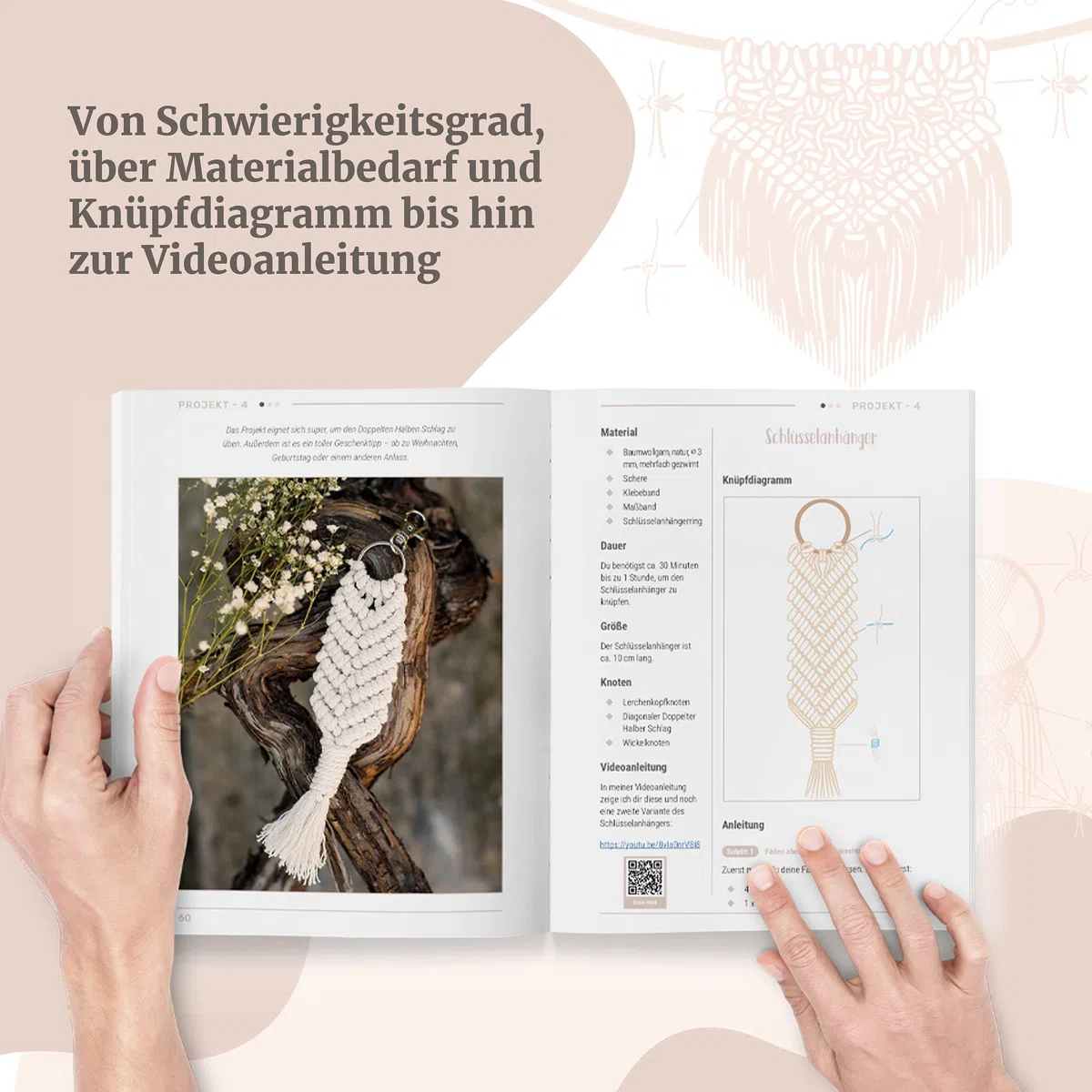Einfach Makramee: Das Handbuch mit Knoten 1x1, Schritt-für-Schritt-Anleitungen und Videos. Anleitungen für Anfänger und Fortgeschrittene. Geniale ... Blumenampel, Handykette und vieles mehr.