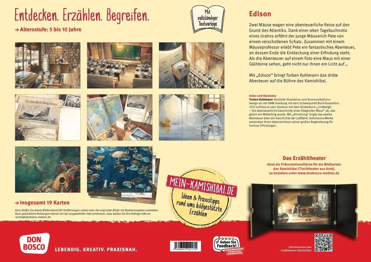 Edison. Das Rätsel des verschollenen Mauseschatzes. Kamishibai Bildkartenset: Entdecken – Erzählen – Begreifen: Bilderbuchgeschichten. Die geniale ... für unser Erzähltheater)