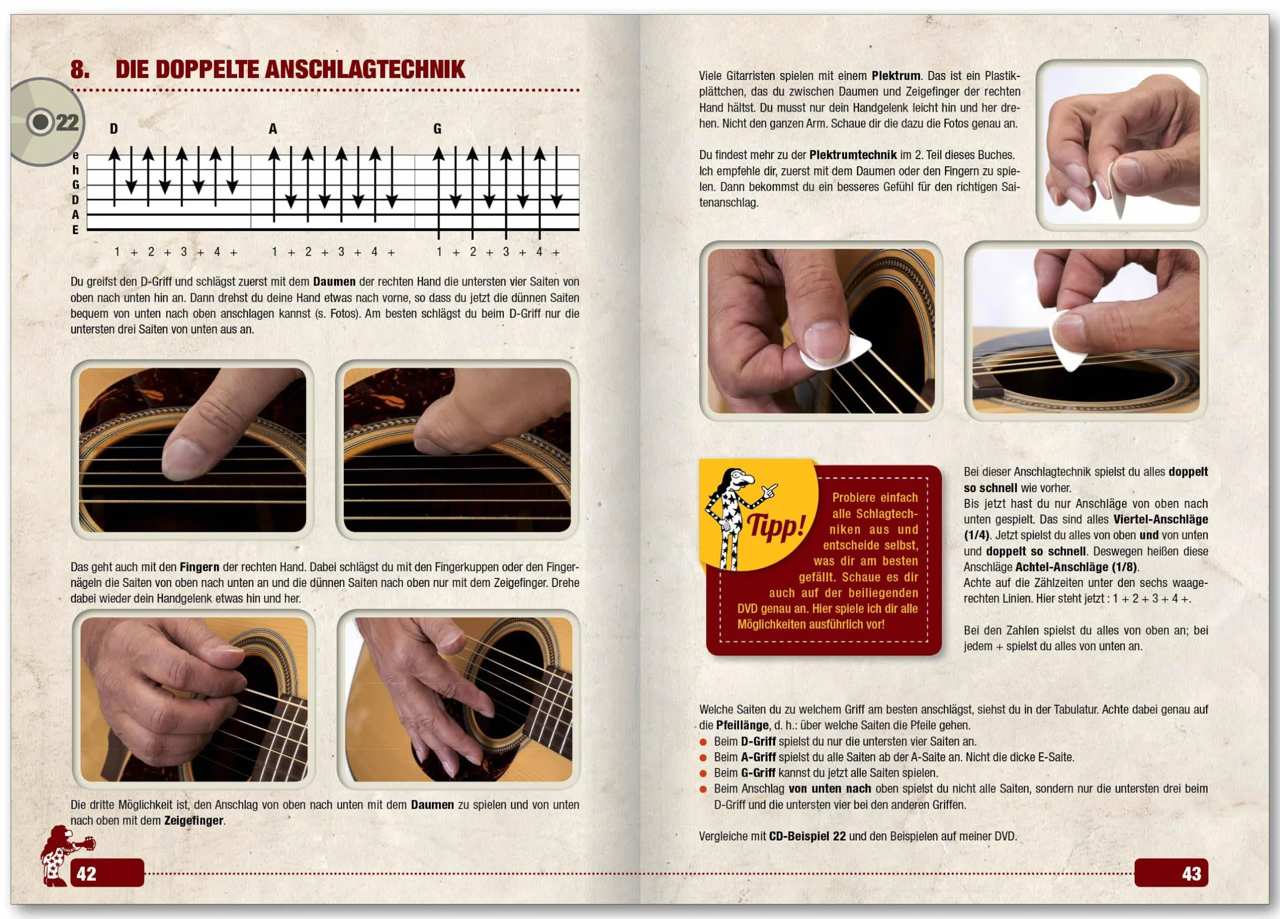 Gitarrenbuch, m. CD-Audio, Bd.1, Mit bekannten Liedbeispielen aus Pop, Folk, Rock & Blues von kinderleicht bis ganz schön stark: Das populärste ... ganz schön stark. Pop, Folk, Rock und Blues