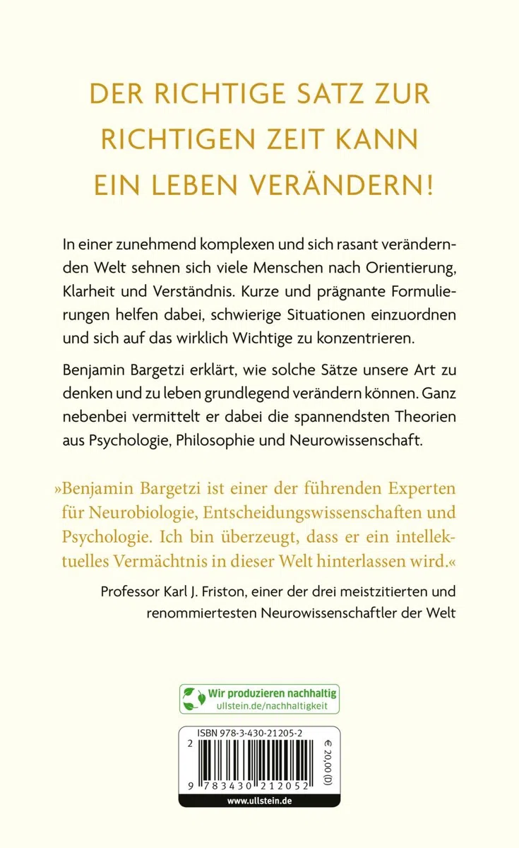 Nie wieder sinnlos: 42 Impulse, die Dein Leben verändern, und wie sie neurowissenschaftlich funktionieren | Aphorismen, Zitate und Weisheiten aus Hirnforschung, Psychologie und Philosophie