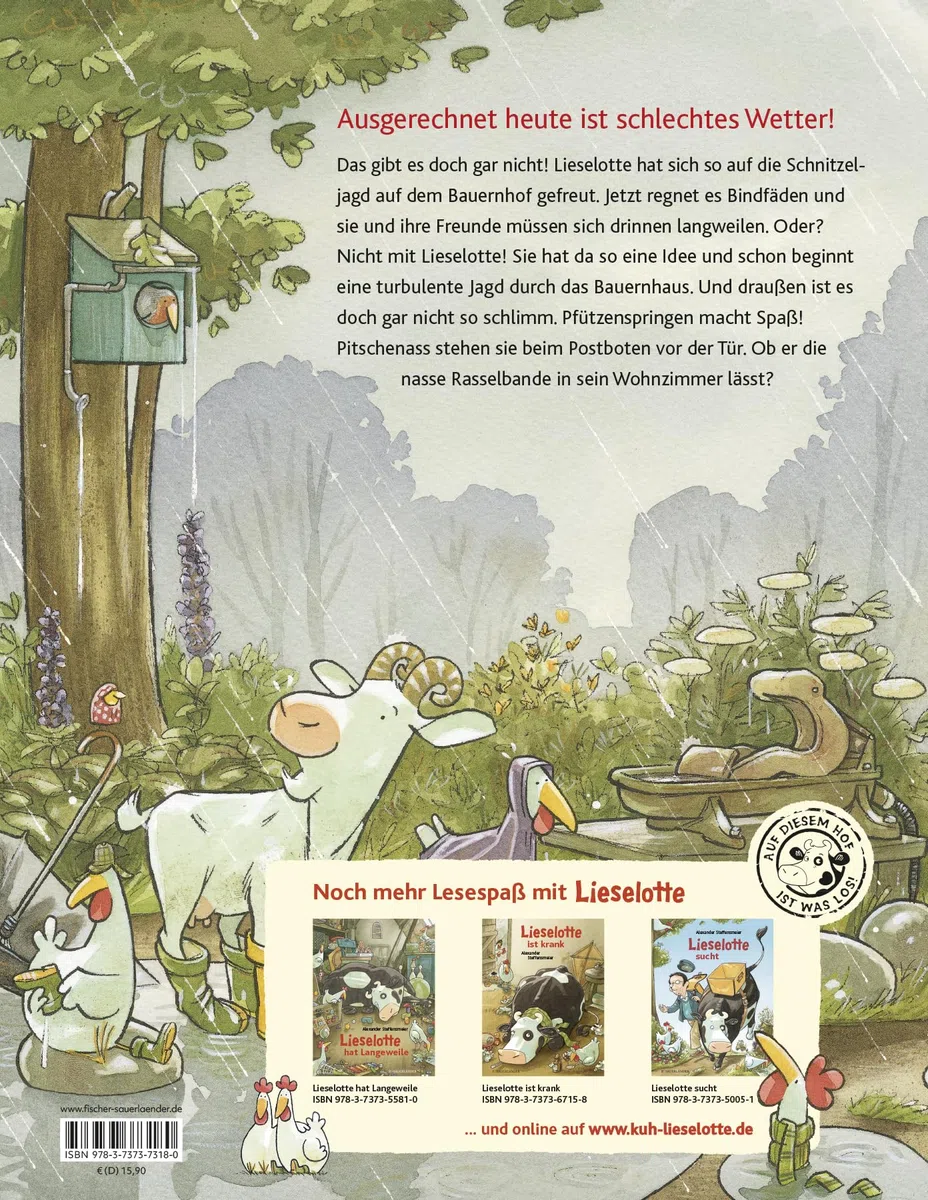 Lieselotte im Regen: Lustige Bilderbuchgeschichte von Kuh Lieselotte zum Vorlesen für Kinder ab 4 Jahren (Bilderbücher von Kuh Lieselotte, Band 14)