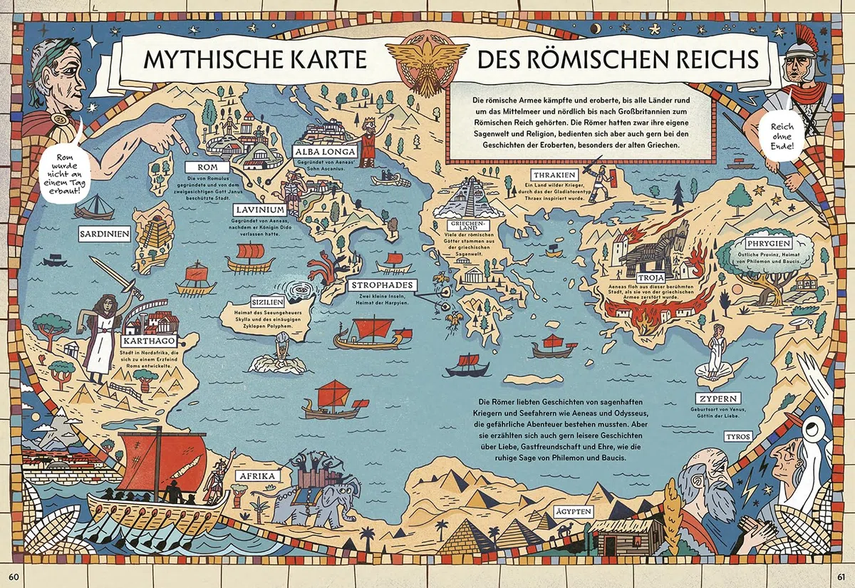 Mythen, Götter und Gladiatoren im Alten Rom: Kindercomic ab 8 Jahren über römische Mythologie, Gladiatoren, Kaiser & das Leben im Imperium Romanum