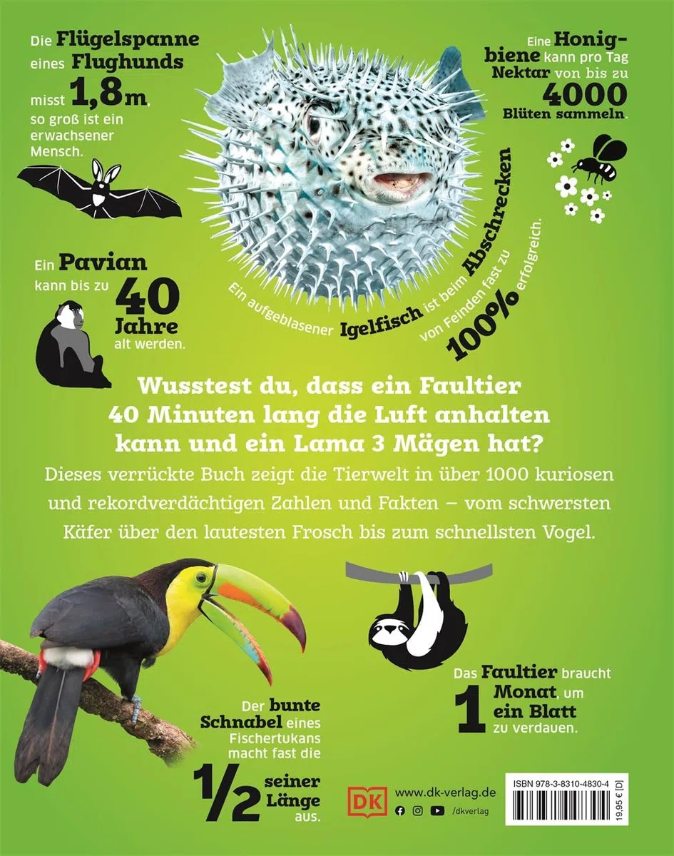 Unsere Welt in Zahlen. Tiere: Ein verrücktes Rekorde-Buch mit über 1000 Fakten zum Staunen. Wissensbuch. Für Kinder ab 8 Jahren