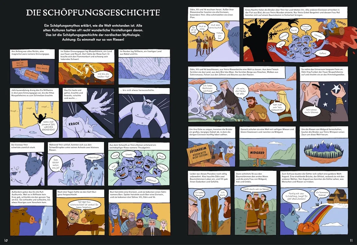Nordische Mythen: Von Göttern, Wikingern und Ragnarök. Lustiger Comicspaß für Kinder ab 8 – mit witzigen Abenteuern von Odin, Thor & Co. und spannenden Fakten zur nordischen Götterwelt