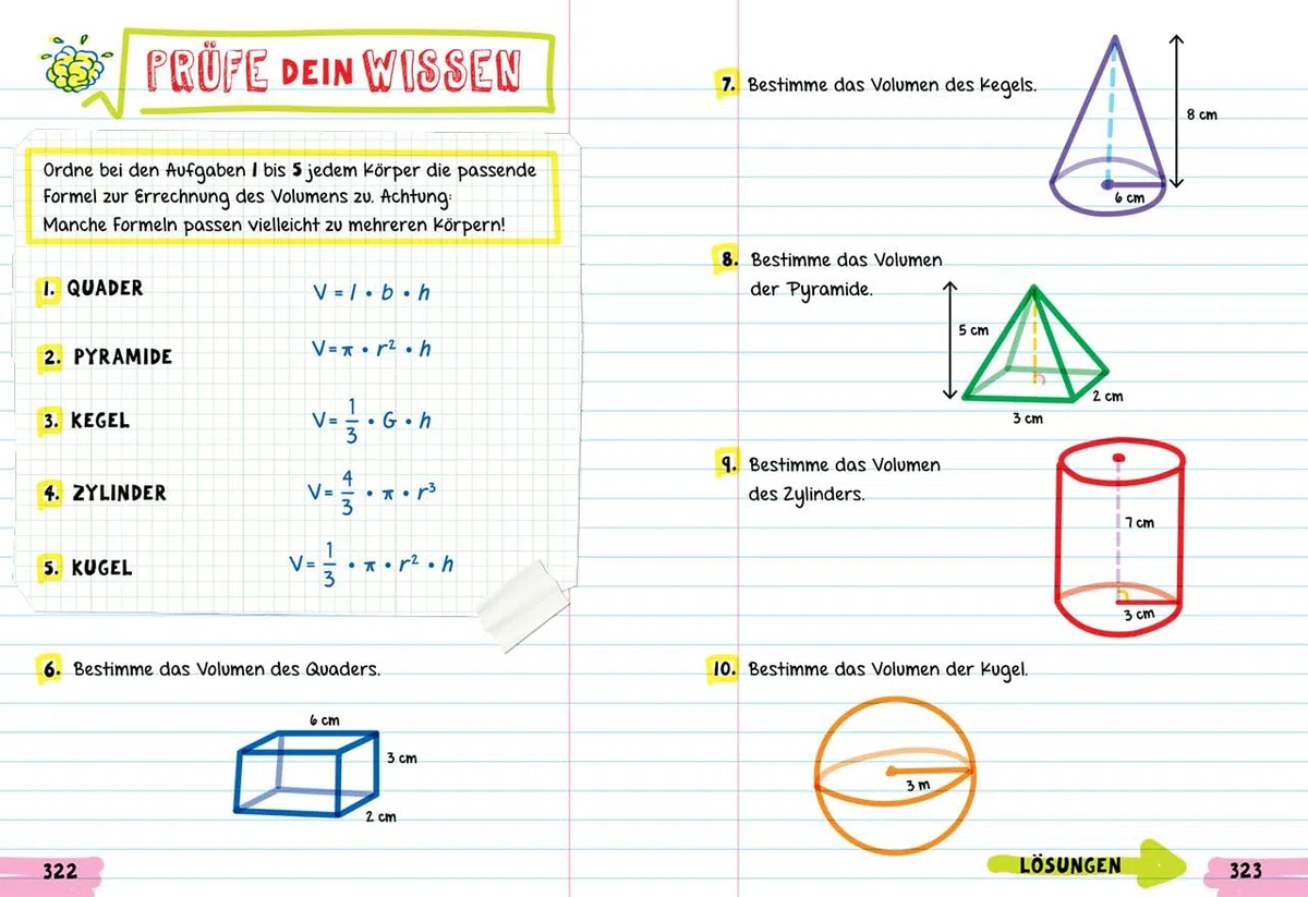 Big Fat Notebook - Alles, was du für Mathe brauchst: Das geballte Wissen von der 5. bis zur 9. Klasse - Nachhilfe für Mathematik, Geometrie und vieles mehr