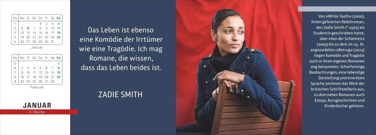 Der literarische Tischplaner 2026 - Wochenkalender mit Zitaten und Biografien ausgewählter Autorinnen und Autoren: Terminkalender zum Aufstellen mit ... Schriftsteller und Autorinnen. 29,9 x 11,1 cm