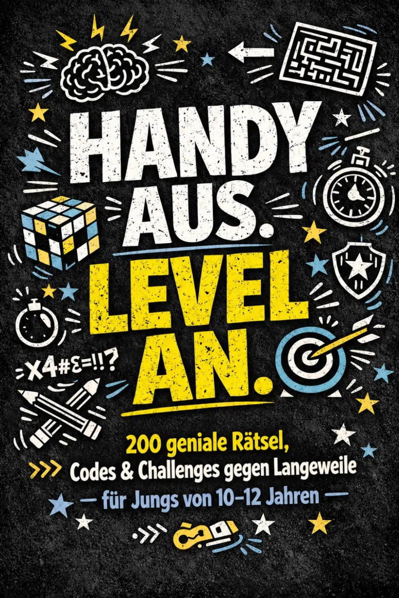 Handy aus. Level an.: Das Offline-Missionsbuch für Jungs von 10–12 Jahren: 200 geniale Rätsel, Codes & Challenges gegen Langeweile