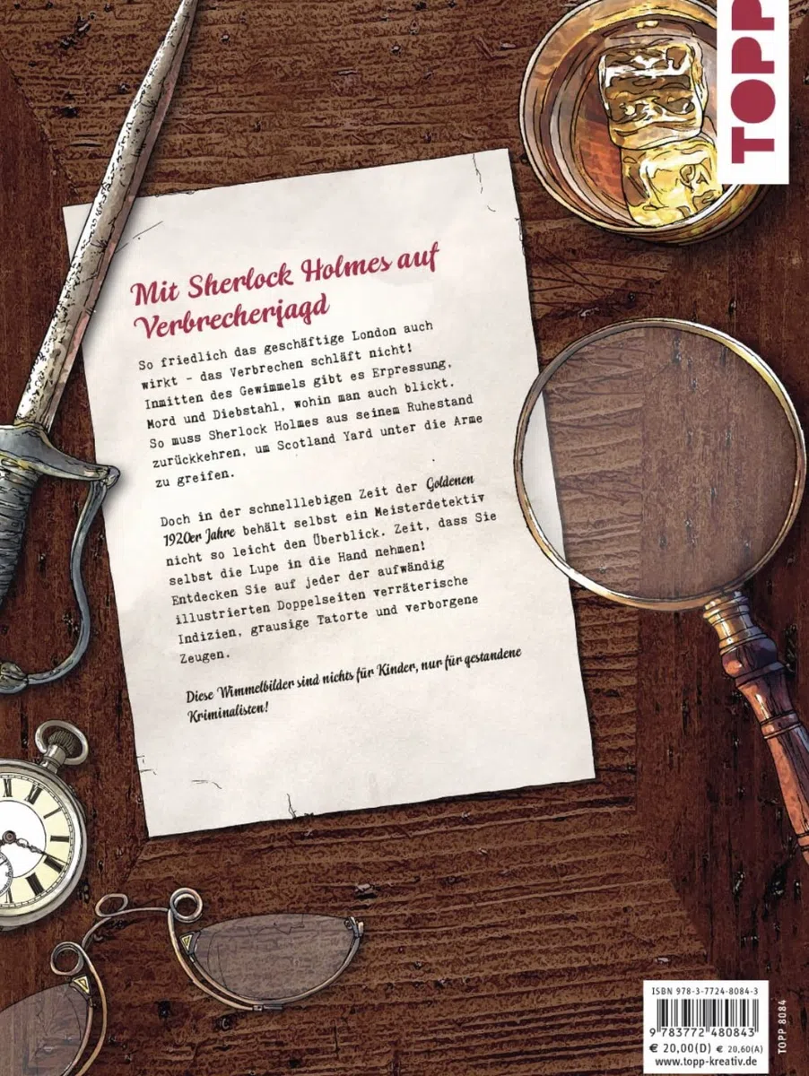 Micro Crimes. Das Krimi-Suchbuch. Sherlock Holmes und der Tod aus der Themse: Finde Verbrecher im Gewimmel von London 1920. Wimmel-Rätsel für ... zum Suchen und Finden, Band 1)