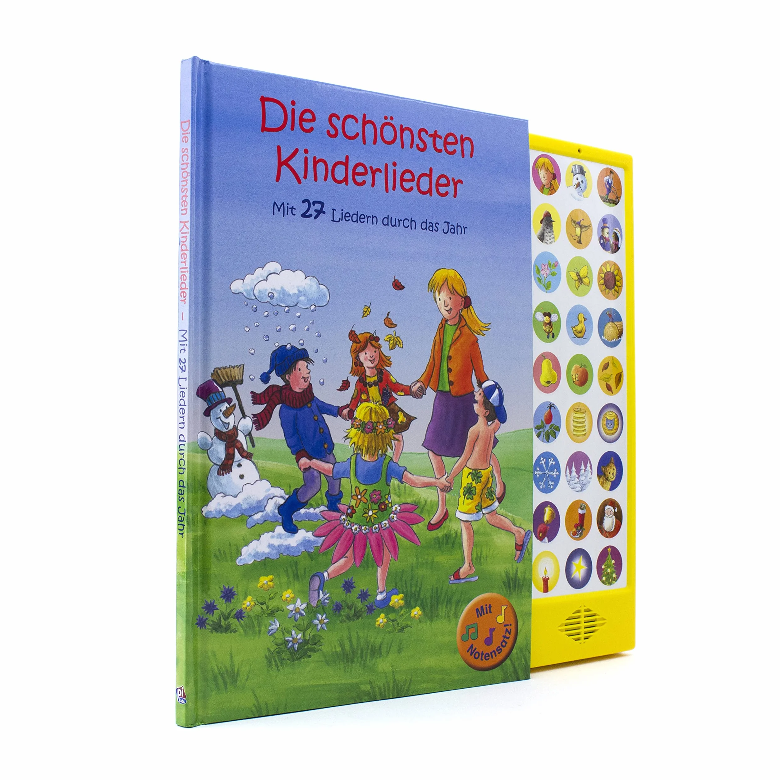 27-Button Soundbuch - Die schönsten Kinderlieder zum Mitsingen - Mit 27 Liedern durch das Jahr Hardcover-Buch mit Noten - Liederbuch: mit 27 bekannten Kinderliedern