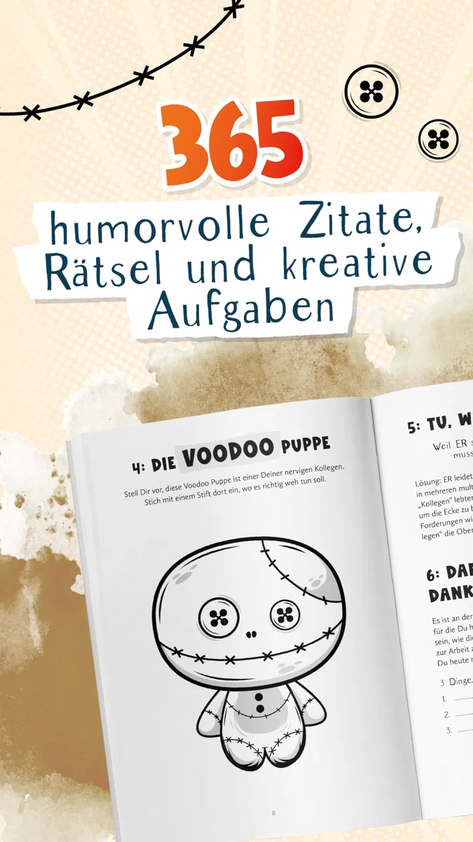 365 Wege, deine Kollegen nicht umzubringen: das lustige Mitmachbuch zum Stressabbau mit Witzen, Rätseln und kreativen Aufgaben fürs Büro | ideales Geschenk für Kolleg*innen