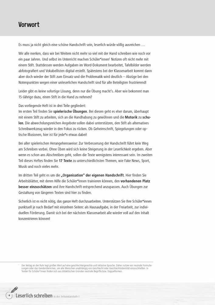 Leserlich schreiben in der Sekundarstufe I​: Motorik schulen, Handschrift verbessern, Seiten strukturieren (Back to Basics)