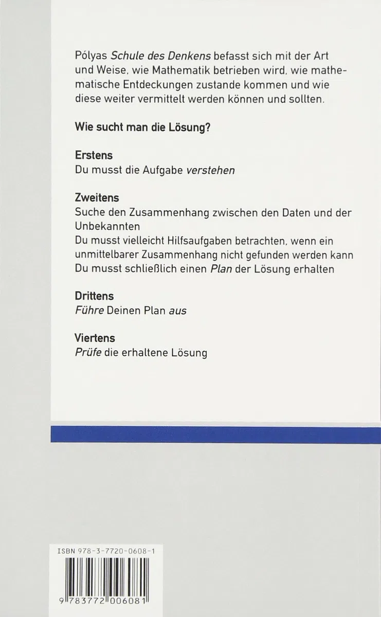 Schule des Denkens: Vom Lösen mathematischer Probleme (Sammlung Dalp)
