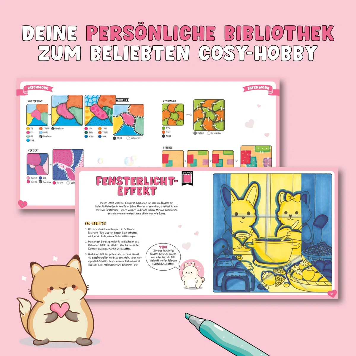 Ausmalen mit Alkoholmarkern - die Bibliothek: Muster und Techniken Schritt für Schritt gestalten