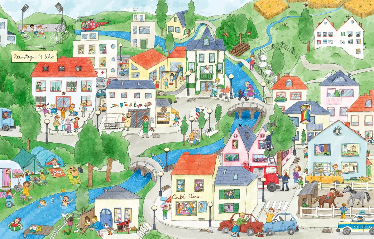 Hätte, hätte, Eimerkette: Ein Bilderbuch von Flut, Mut und Wiedergut | Detailreiches Wimmelbuch zum Thema Klimawandel für Kinder ab 5 Jahren