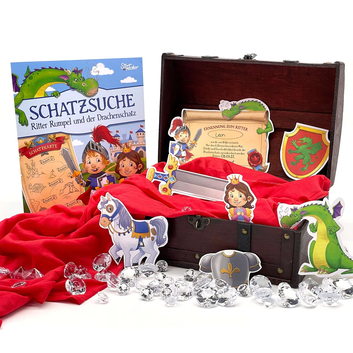 Schatzsuche inkl. spannendem Hörspiel für Kinder von 4-6 Jahren - Ritter Rumpel und der Drachenschatz: Das Schnitzeljagd-Komplettpaket (Fertig geplante Schatzsuchen für den Kindergeburtstag)