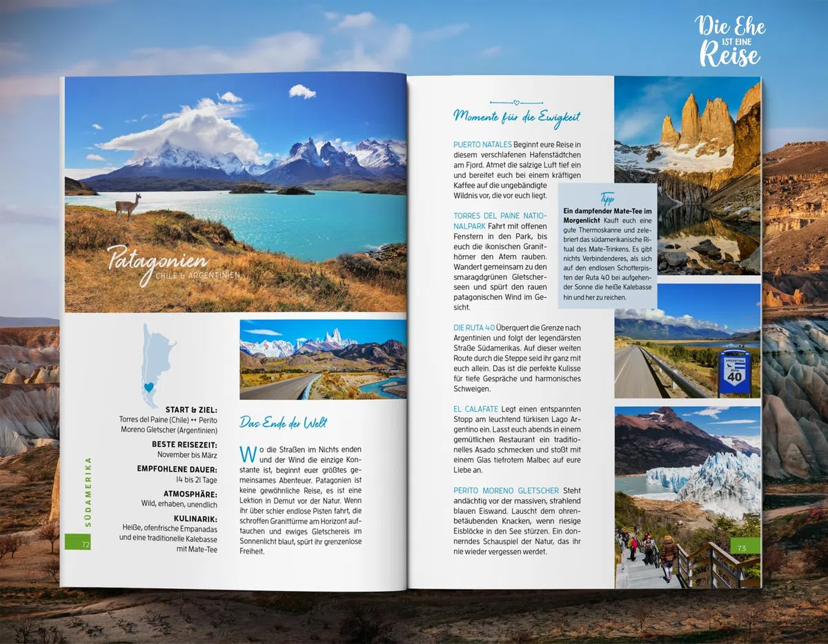 Die Ehe ist eine Reise - Die schönsten Traumziele weltweit: Der Travel-Guide zu den 64 romantischsten Orten der Welt / Inspirierendes Geschenk zur Hochzeit