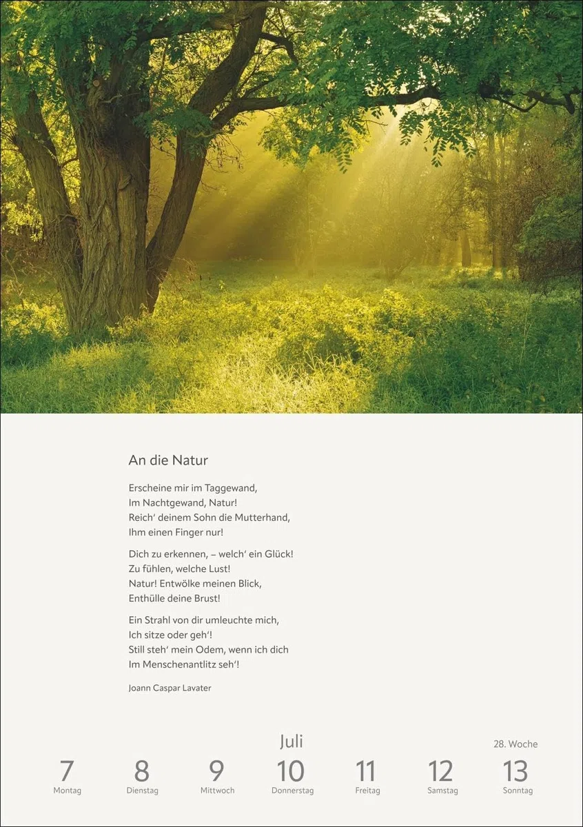 Literaturkalender Natur Wochen-Kulturkalender 2025: Jede Woche neue Landschaftsaufnahmen mit literarischen Zitaten in einem Foto-Wandkalender (Wochenplaner Harenberg)