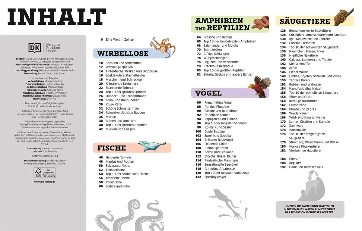 Unsere Welt in Zahlen. Tiere: Ein verrücktes Rekorde-Buch mit über 1000 Fakten zum Staunen. Wissensbuch. Für Kinder ab 8 Jahren