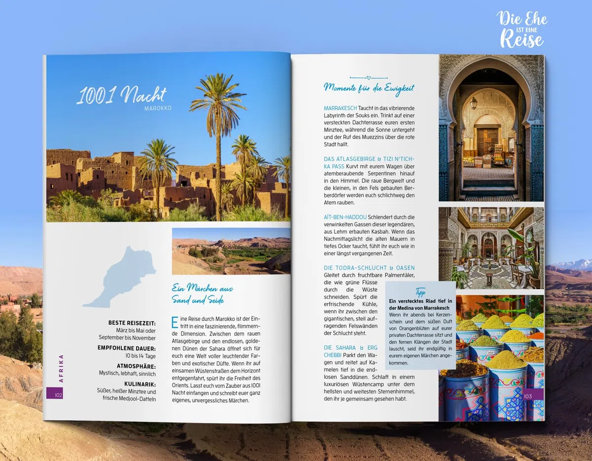Die Ehe ist eine Reise - Die schönsten Traumziele weltweit: Der Travel-Guide zu den 64 romantischsten Orten der Welt / Inspirierendes Geschenk zur Hochzeit