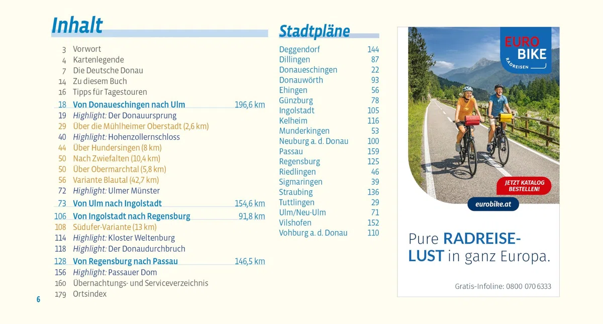 Donauradweg / Donau-Radweg 1: Deutsche Donau. Von Donaueschingen nach Passau, 1:50.000, 589 km, GPS-Tracks Download, LiveUpdate, Übernachtungsverzeichnis (Bikeline Radtourenbücher)