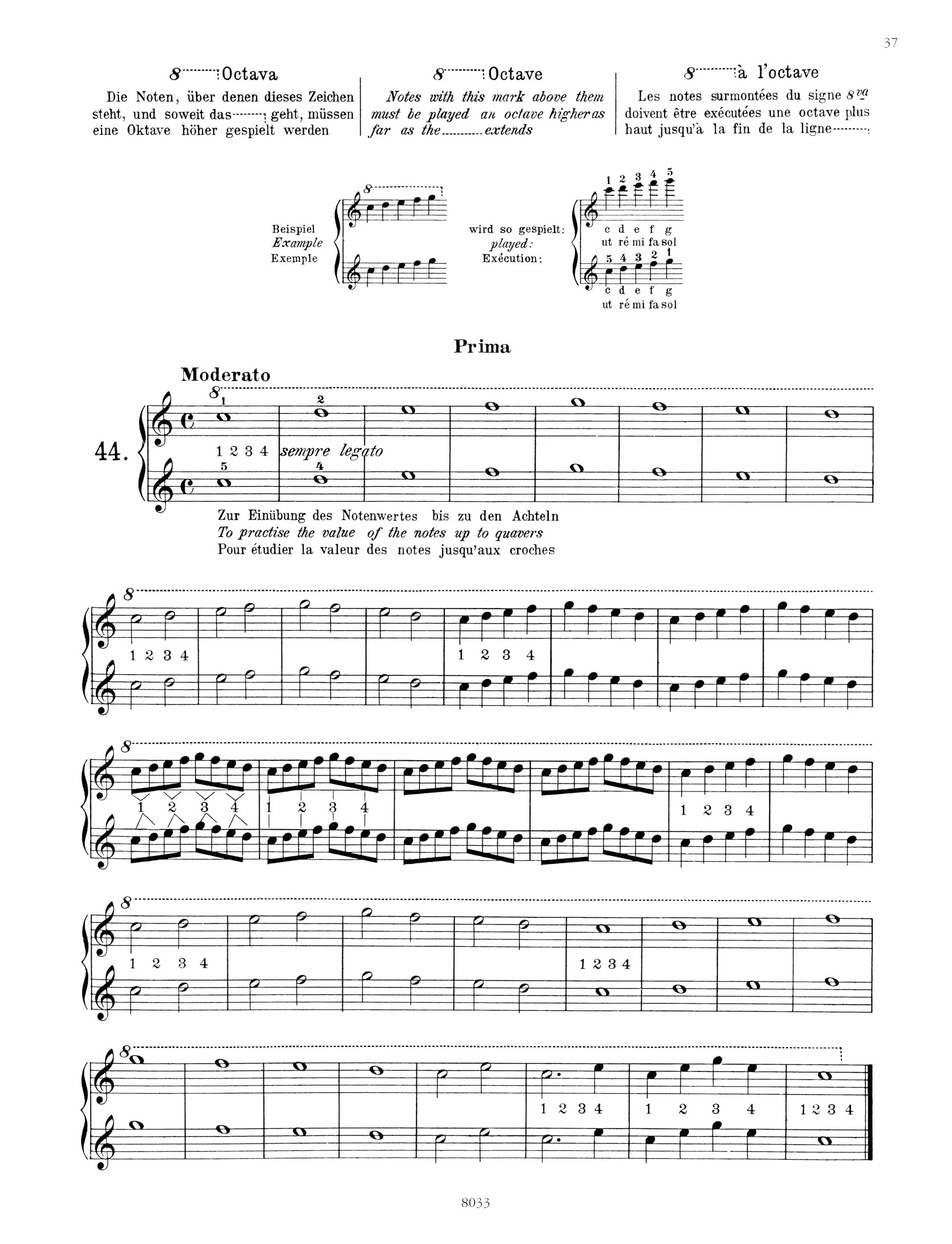 Vorschule im Klavierspiel op. 101: Preparatory School - Ecole préliminaire (Edition Peters)