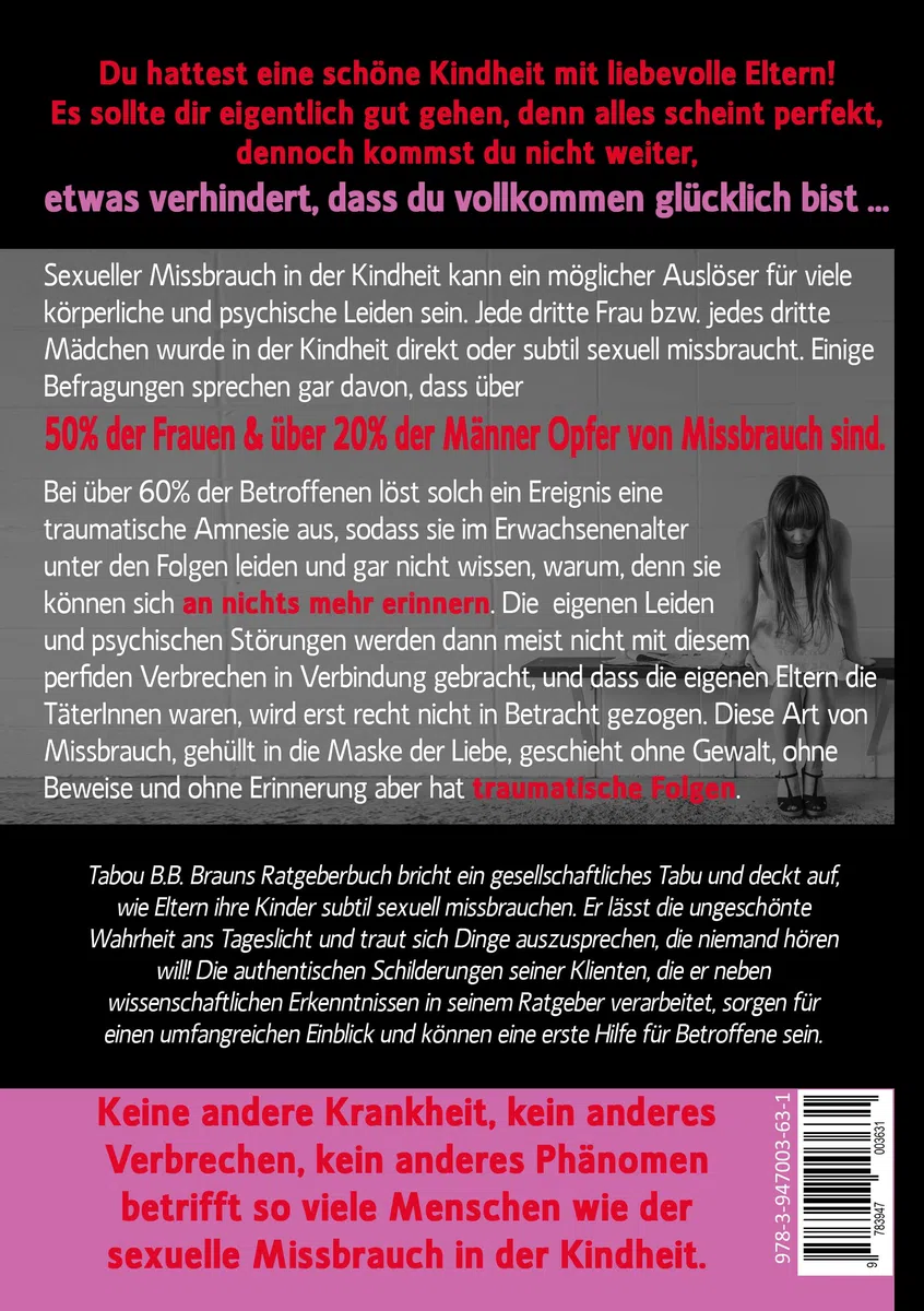 Subtiler & vergessener sexueller Missbrauch durch Mama und Papa: gehüllt in die Maske der Liebe: Ohne Gewalt, Beweise, Erinnerung, aber mit ... Folgen: ein dunkles, stilles Familiendrama