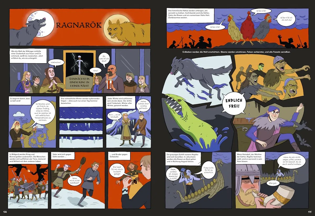 Nordische Mythen: Von Göttern, Wikingern und Ragnarök. Lustiger Comicspaß für Kinder ab 8 – mit witzigen Abenteuern von Odin, Thor & Co. und spannenden Fakten zur nordischen Götterwelt