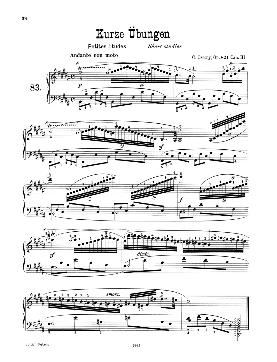 160 kurze Übungen op. 821: für Klavier (Edition Peters, 2405)