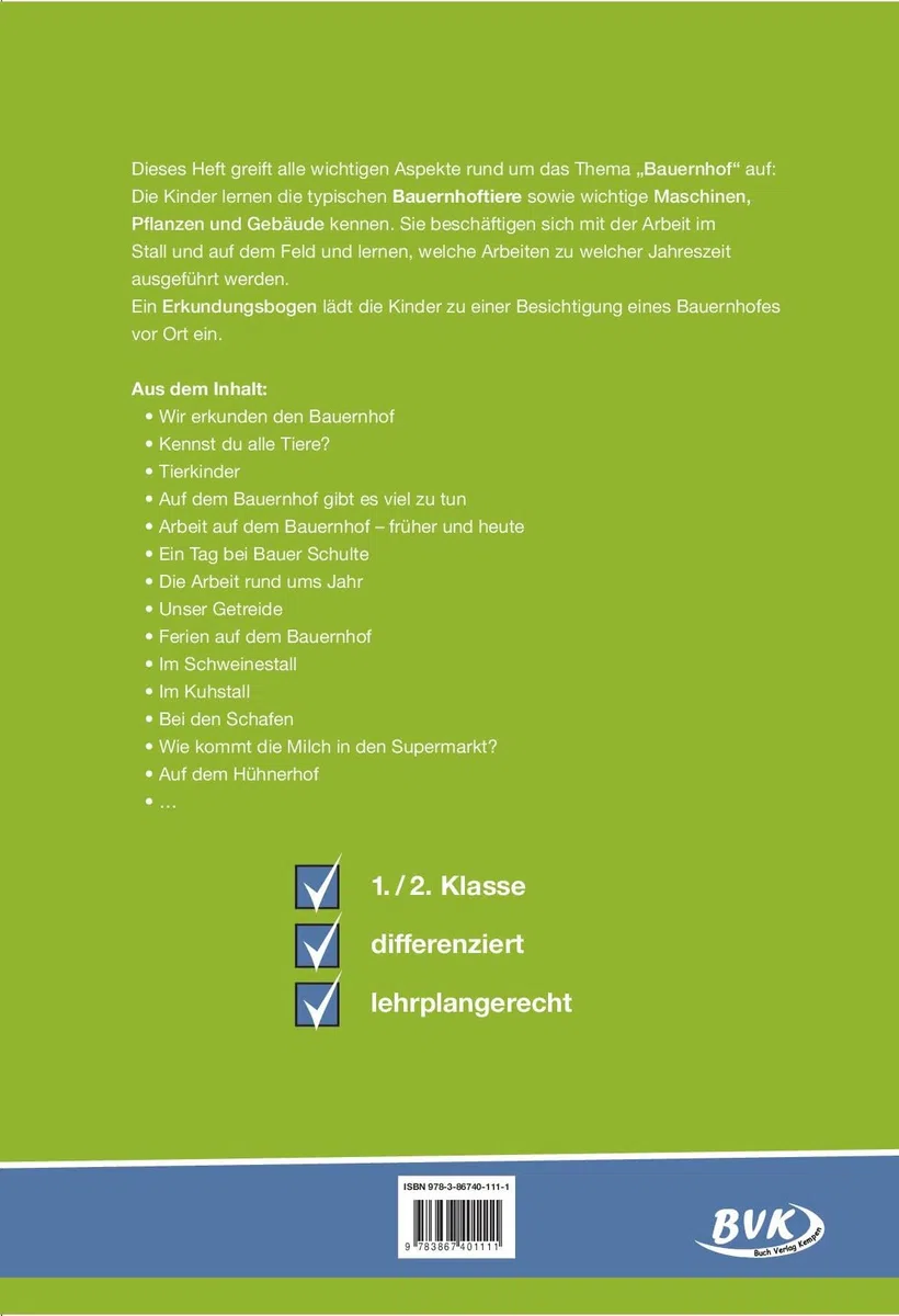 Themenheft Bauernhof 1.-2. Klasse: 1.-2. Klasse. Kopiervorlagen (Themenhefte)