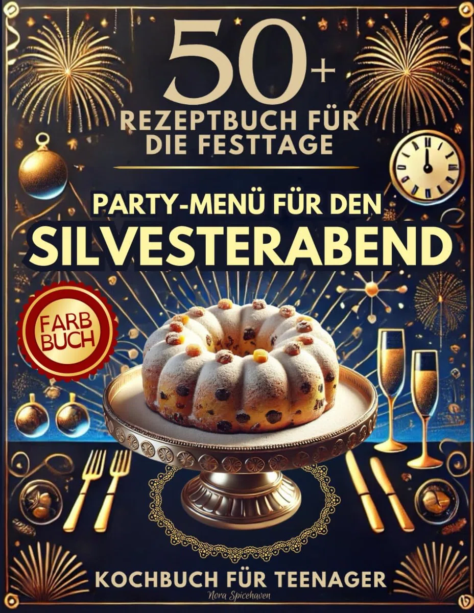 Party-Menü für den Silvesterabend-Rezeptbuch für die Festtage.: Kochbuch für Teenager. Leckere Rezepte, kreative Ideen für Dekorationen und festliche Traditionen für ein unvergessliches Silvester