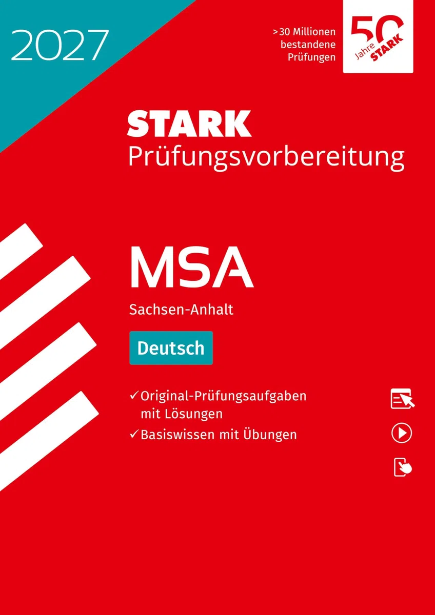 STARK Deutsch - MSA (Mittlerer Schulabschluss) 2027 Sachsen-Anhalt - Prüfungsvorbereitung (Abschlussprüfungen)