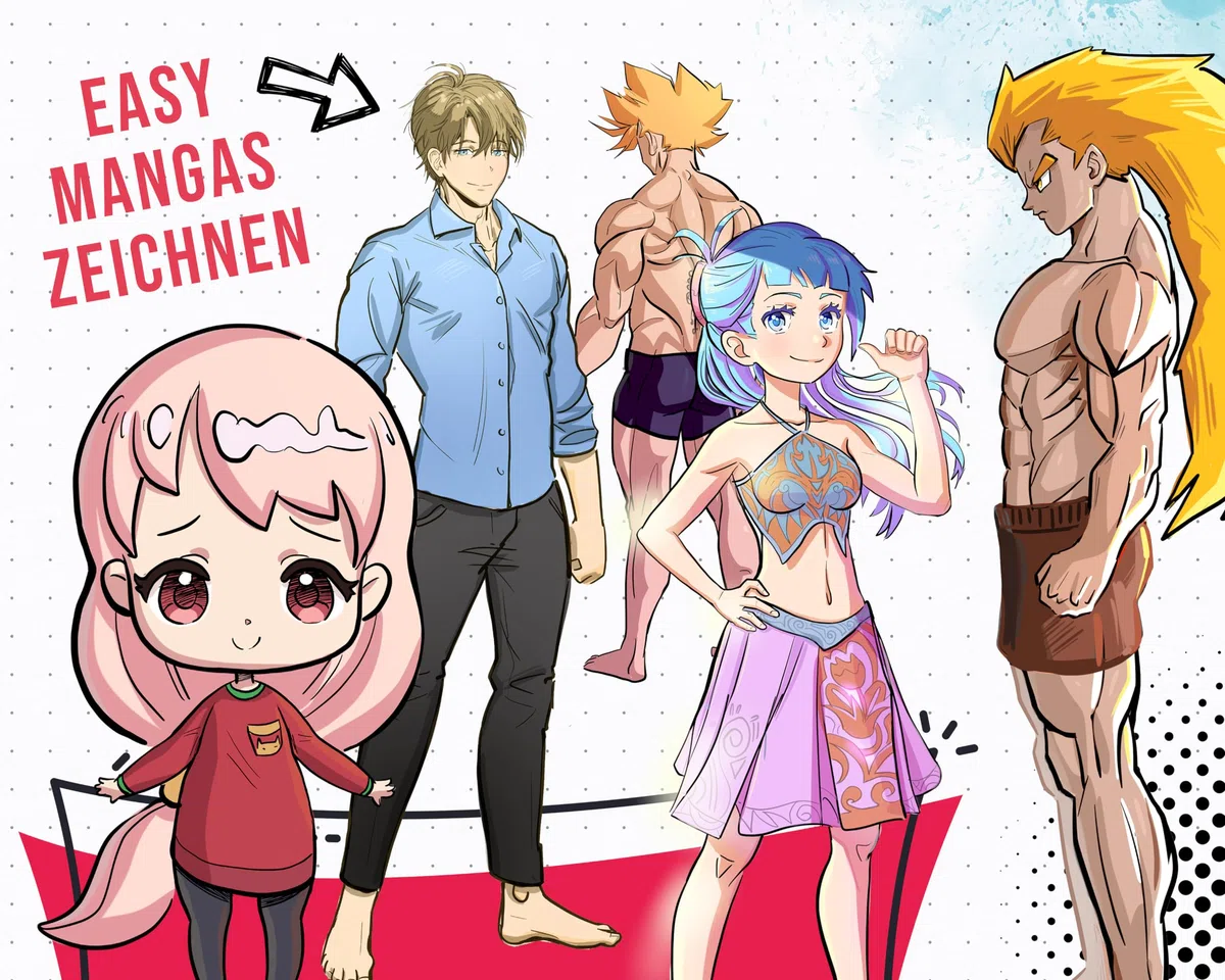 Die Manga-Zeichenschule: Manga-Körper zeichnen lernen für Anfänger | Von den Grundlagen der Anatomie Schritt für Schritt zum eigenen Charakter – Praxiserprobt & leicht erklärt inkl. 4,5h Bonus-Videos