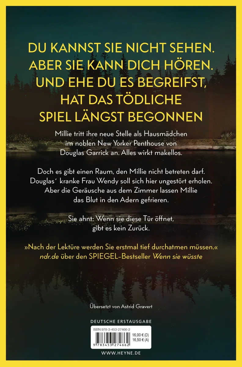 Sie kann dich hören: Thriller – Millie ist zurück! Der neue Thriller der SPIEGEL-Bestsellerautorin voller unglaublicher Twists (The Housemaid, Band 2)
