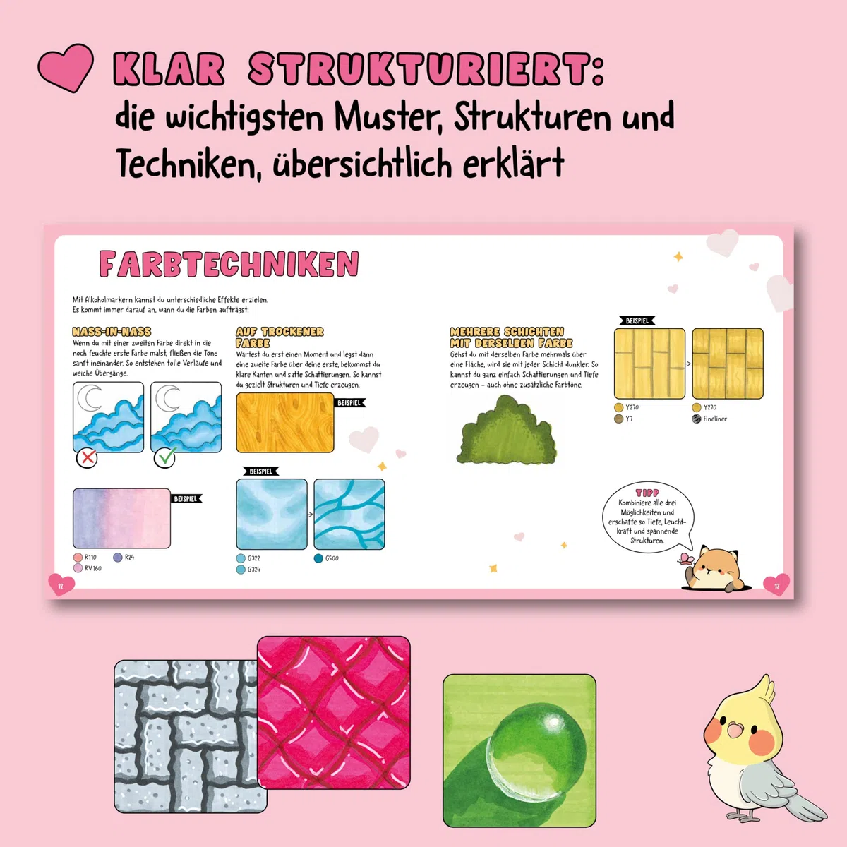 Ausmalen mit Alkoholmarkern - die Bibliothek: Muster und Techniken Schritt für Schritt gestalten
