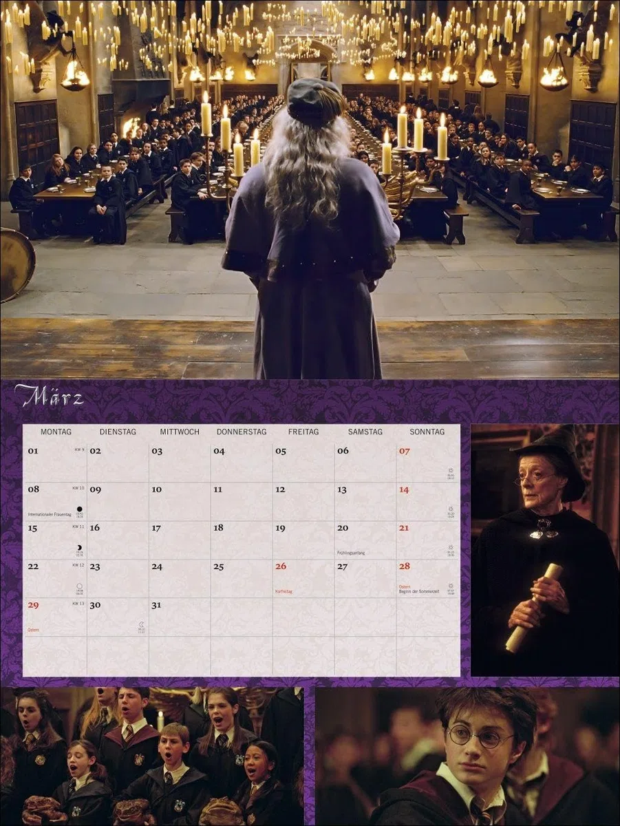 Harry Potter Broschur XL Kalender 2027: Wandkalender mit fesselnden Filmszenen aus den Harry Potter-Filmen. Broschürenkalender 2027 mit Poster zum Heraustrennen.