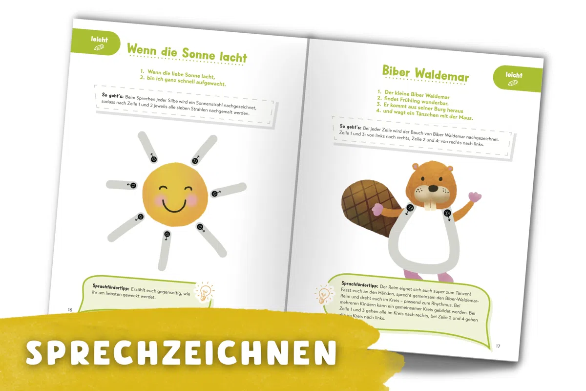 Reimen, Malen, Sprechen lernen! 80 Ideen zum Sprechzeichnen und kreative Malreime zur Stärkung von Feinmotorik, Konzentration und Aussprache: Mit ... durch das Jahr (Starke Sprache)