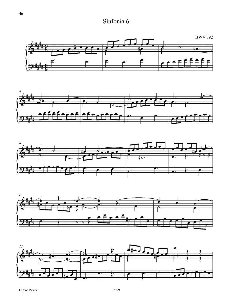 15 zweistimmige Inventionen BWV772-786 und 15 dreistimmige Sinfonien BWV787-801: Urtext (Edition Peters)