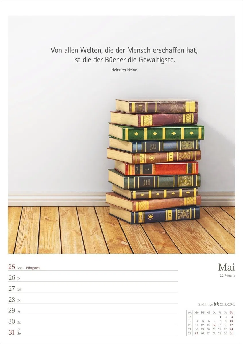 Leben mit Büchern Wochenplaner 2026 - 53 Blatt mit Weisheit der Woche auf der Rückseite: Jede Woche eine Weisheit zur Bücherliebe. Termin-Kalender zum ... zur Lesefreude (Wochenplaner Harenberg)