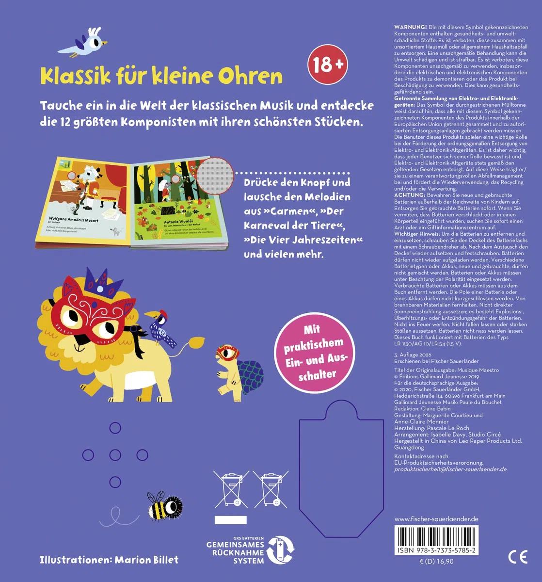 Hörst du Mozart, Bach und Beethoven? (Soundbuch): mit 12 Melodien der größten Komponisten │ besonderes Pappbilderbuch ab 1 Jahr (perfekt zur musikalischen Früherziehung)